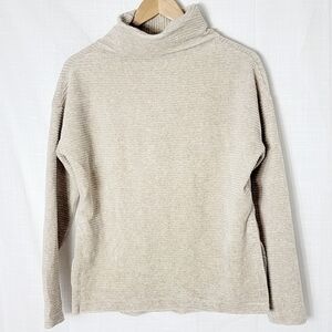 Zella Cotton Blend Athleisure Ribbed Knit Turtleneck Women's Pullover Size XS